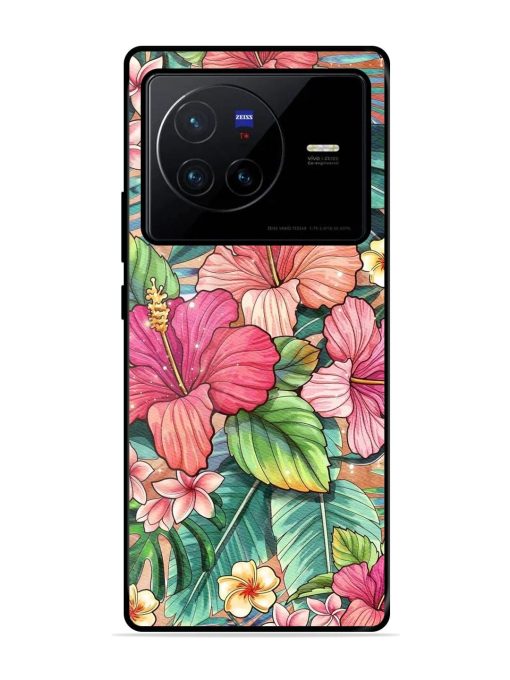 Tropical Tapestry Glossy Soft Edge Case for Vivo X80 Chachhi