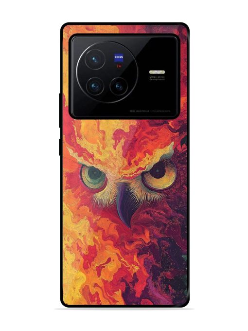 Fiery Owl Glossy Soft Edge Case for Vivo X80 Chachhi