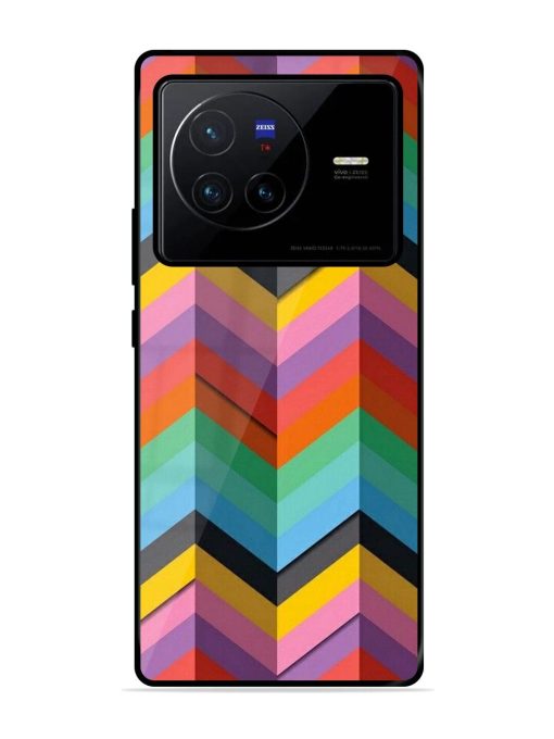 Colorful Zigzag Glossy Soft Edge Case for Vivo X80 Chachhi