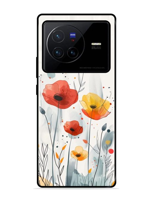 Poppy Fields Glossy Soft Edge Case for Vivo X80 Chachhi