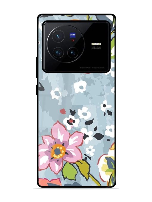 Floral Fantasy Glossy Soft Edge Case for Vivo X80