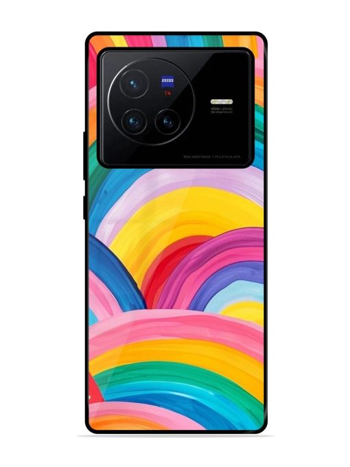 Rainbow Cascade Glossy Soft Edge Case for Vivo X80 Chachhi