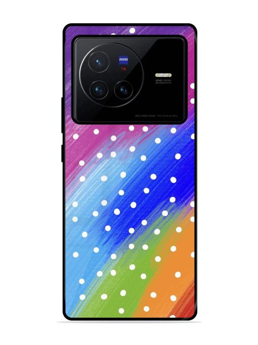 Rainbow Polka Dot Dream Glossy Soft Edge Case for Vivo X80 Chachhi