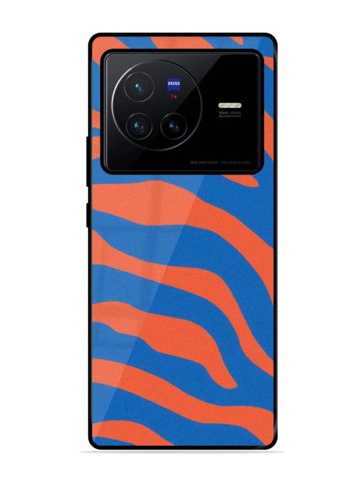 Zebra Stripes In Blue And Orange Glossy Soft Edge Case for Vivo X80 Chachhi