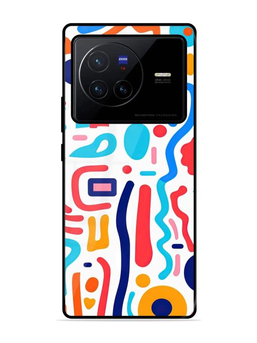 Whimsical Doodle Chaos Glossy Soft Edge Case for Vivo X80