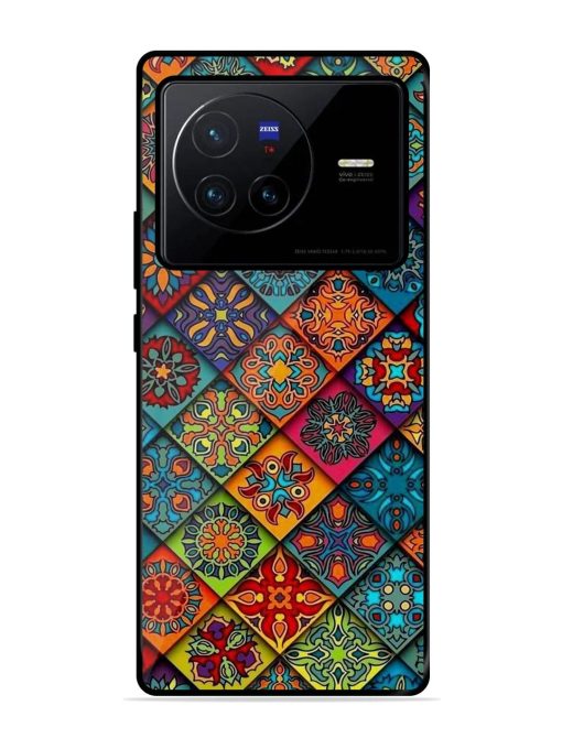 Patchwork Mandala Mosaic Glossy Soft Edge Case for Vivo X80 Chachhi