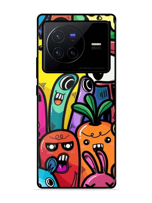 Whimsical Doodle Chaos Glossy Soft Edge Case for Vivo X80 Chachhi