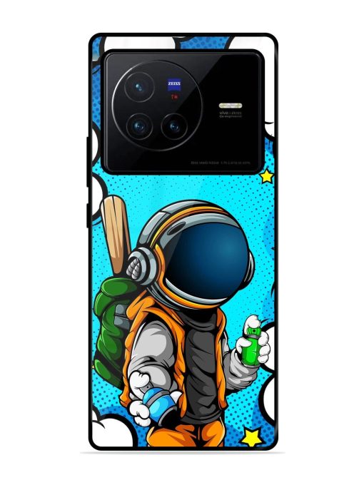 Space Graffiti Artist Glossy Soft Edge Case for Vivo X80 Chachhi