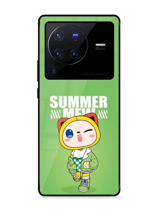 Purrfect Summer Glossy Soft Edge Case for Vivo X80 Pro Chachhi