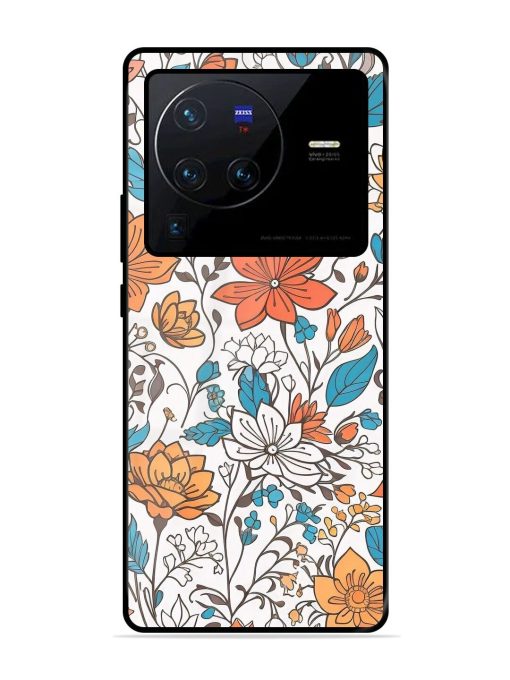 Floral Symphony Glossy Soft Edge Case for Vivo X80 Pro Chachhi