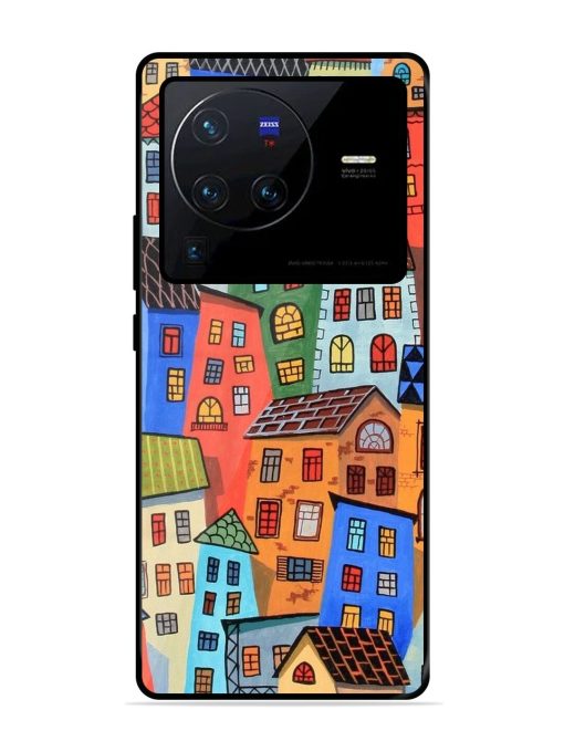 Rainbow House Glossy Soft Edge Case for Vivo X80 Pro Chachhi