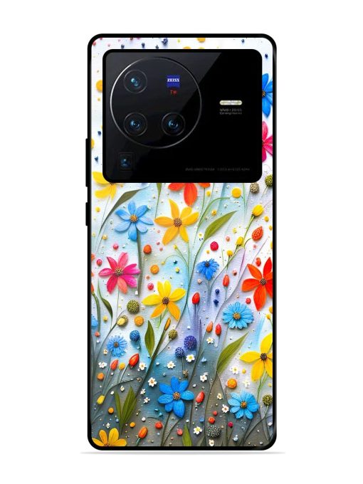 Vibrant Floral Glossy Soft Edge Case for Vivo X80 Pro Chachhi