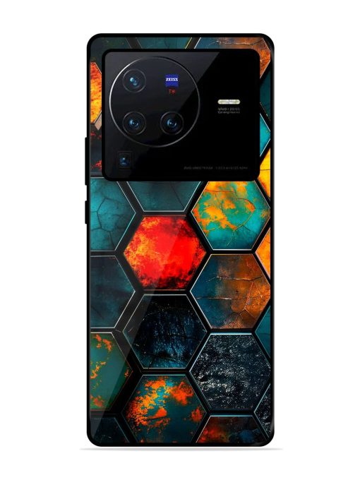 Hexagon Hive Glossy Soft Edge Case for Vivo X80 Pro Chachhi