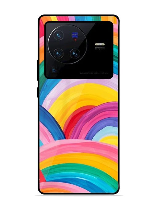 Rainbow Symphony Glossy Soft Edge Case for Vivo X80 Pro Chachhi