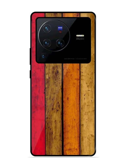 Colorful Woodgrain Glossy Soft Edge Case for Vivo X80 Pro Chachhi