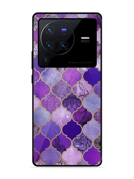 Purple Mosaic Magic Glossy Soft Edge Case for Vivo X80 Pro Chachhi