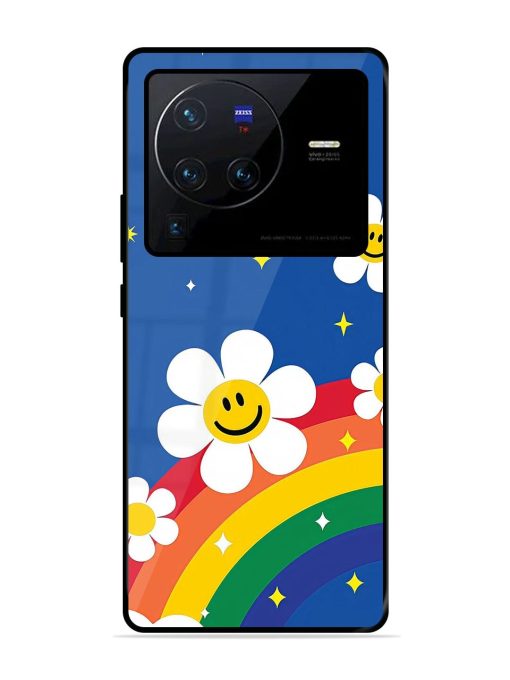 Happy Daisies And Rainbow Sky Glossy Soft Edge Case for Vivo X80 Pro Chachhi