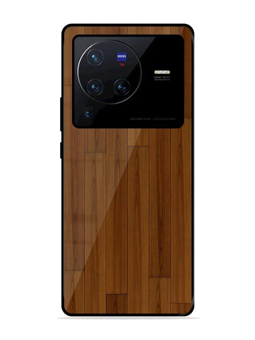 Warm Woodgrain Glossy Soft Edge Case for Vivo X80 Pro Chachhi