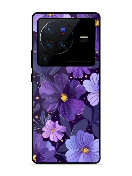 Purple Paradise Glossy Soft Edge Case for Vivo X80 Pro Chachhi