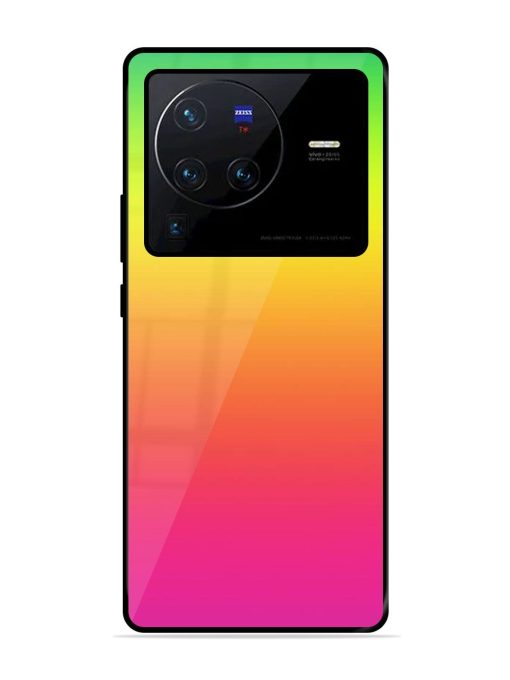 Rainbow Gradient Glossy Soft Edge Case for Vivo X80 Pro Chachhi