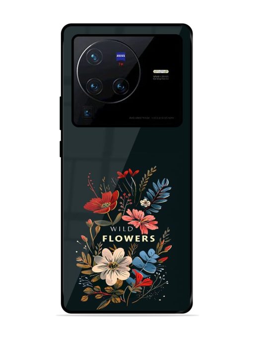 Dark Floral Glossy Soft Edge Case for Vivo X80 Pro Chachhi