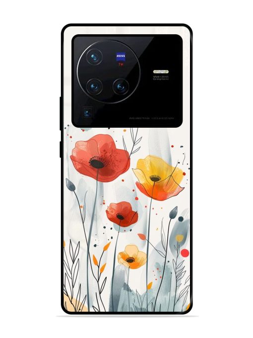 Poppy Fields Glossy Soft Edge Case for Vivo X80 Pro Chachhi