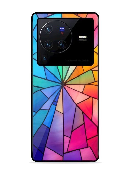 Stained Glass Kaleidoscope Of Colors Glossy Soft Edge Case for Vivo X80 Pro Chachhi