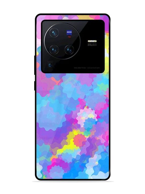 Psychedelic Cloud Burst Glossy Soft Edge Case for Vivo X80 Pro Chachhi