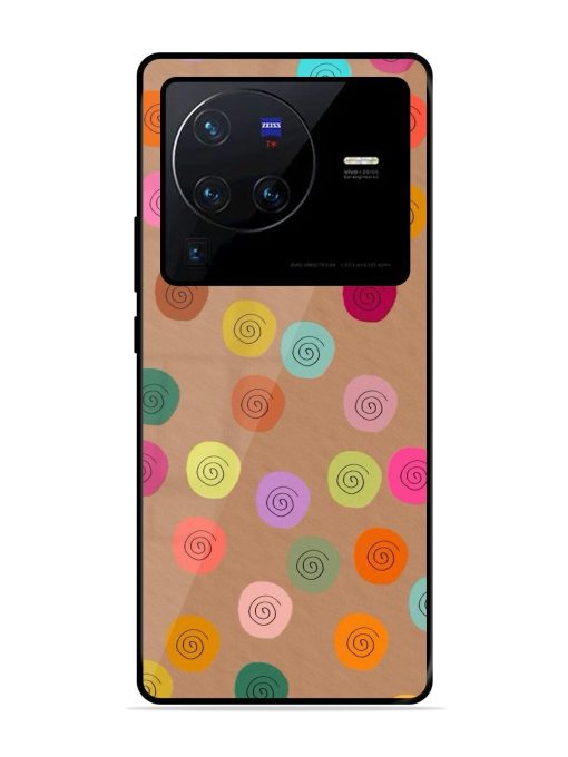 Swirly Dots On Kraft Glossy Soft Edge Case for Vivo X80 Pro Chachhi