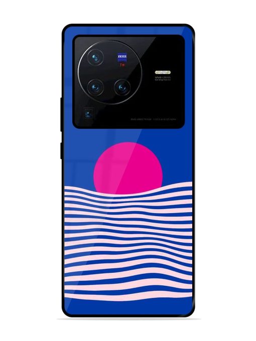 Pink Sunset Over Blue Waves Glossy Soft Edge Case for Vivo X80 Pro Chachhi