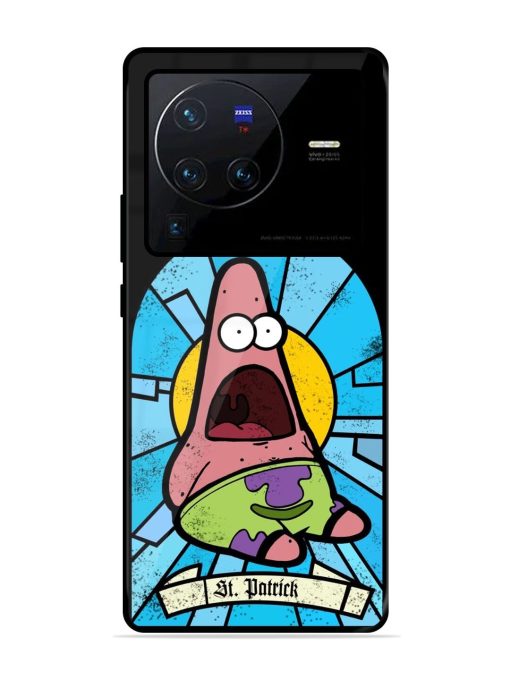 St. Patrick'S Day Stained Glass Patrick Star Glossy Soft Edge Case for Vivo X80 Pro Chachhi