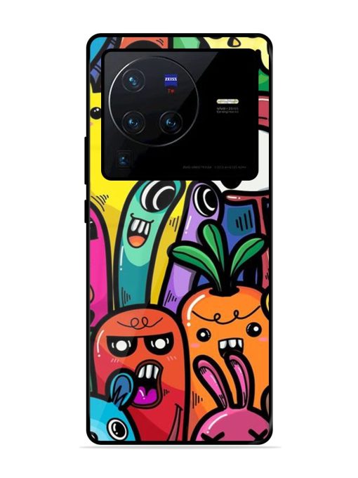 Whimsical Doodle Chaos Glossy Soft Edge Case for Vivo X80 Pro Chachhi