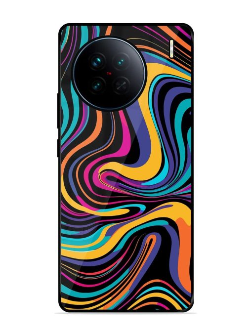 Psychedelic Swirl Glossy Soft Edge Case for Vivo X90 Chachhi