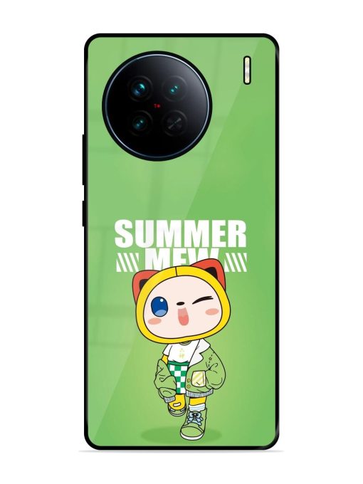 Purrfect Summer Glossy Soft Edge Case for Vivo X90 Chachhi