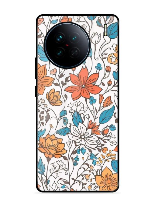 Floral Symphony Glossy Soft Edge Case for Vivo X90 Chachhi