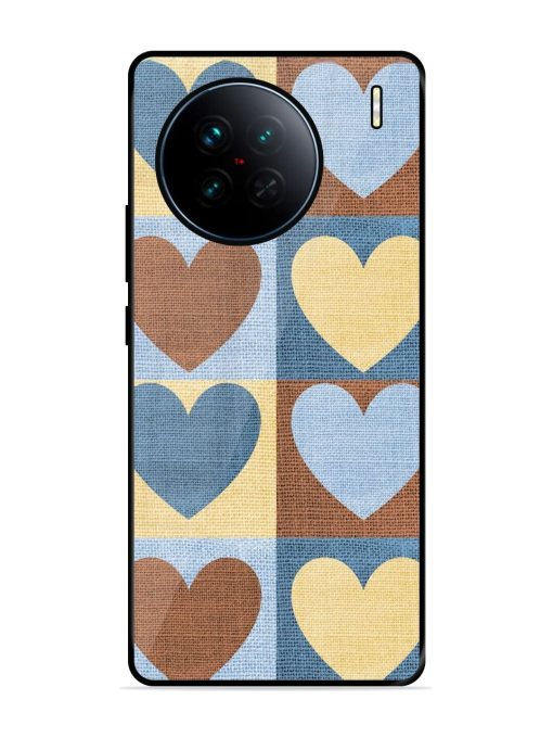 Hearts On Canvas Glossy Soft Edge Case for Vivo X90 Chachhi