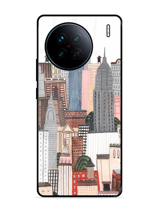 Cityscape Dreams Glossy Soft Edge Case for Vivo X90 Chachhi