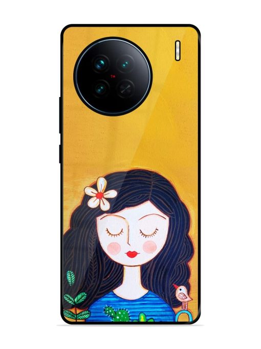Girl Illustration Glossy Soft Edge Case for Vivo X90