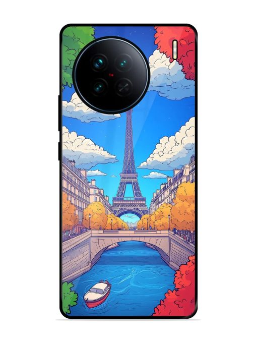 Parisian Panorama Glossy Soft Edge Case for Vivo X90