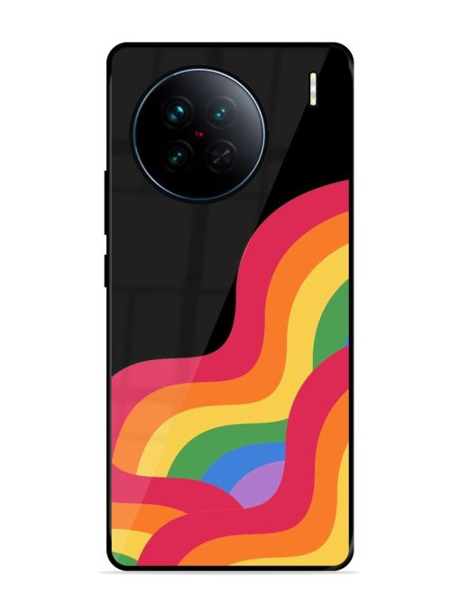 Wavy Rainbow Glossy Soft Edge Case for Vivo X90