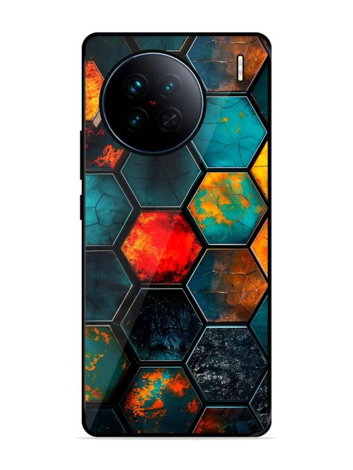 Hexagon Hive Glossy Soft Edge Case for Vivo X90 Chachhi