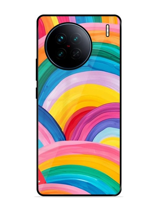 Rainbow Symphony Glossy Soft Edge Case for Vivo X90 Chachhi