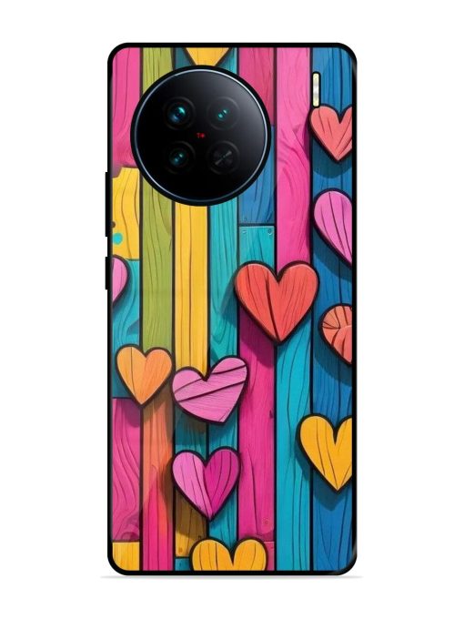 Rainbow Of Hearts Glossy Soft Edge Case for Vivo X90 Chachhi