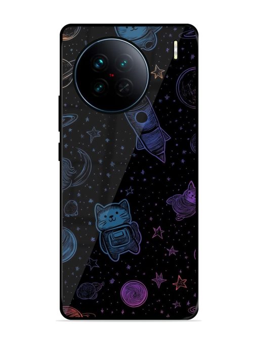 Cosmic Cat Chaos Glossy Soft Edge Case for Vivo X90 Chachhi