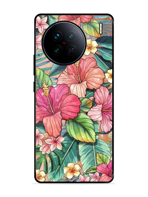 Tropical Tapestry Glossy Soft Edge Case for Vivo X90 Chachhi