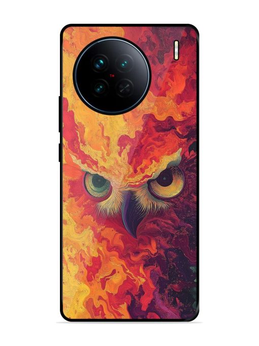 Fiery Owl Glossy Soft Edge Case for Vivo X90 Chachhi