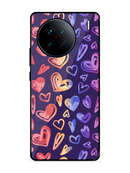 Rainbow Hearts Glossy Soft Edge Case for Vivo X90