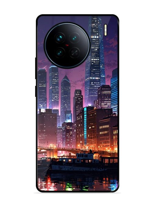 Neon Nightscape Glossy Soft Edge Case for Vivo X90 Chachhi