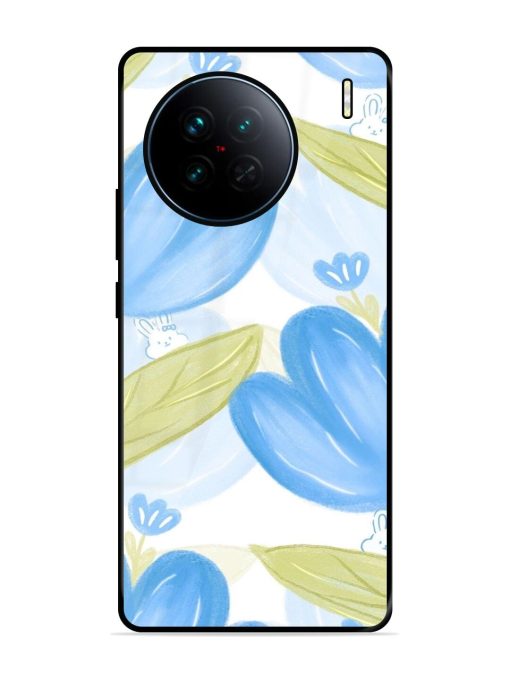 Bunny'S Blue Garden Glossy Soft Edge Case for Vivo X90 Chachhi