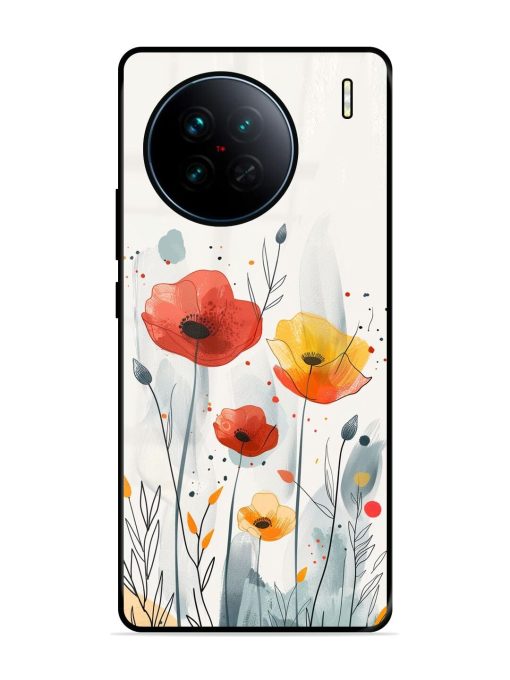 Poppy Fields Glossy Soft Edge Case for Vivo X90 Chachhi